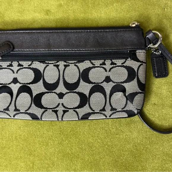 Coach Black and Grey Signature Wristlet - Very Well Loved Like New. - Picture 2 of 5